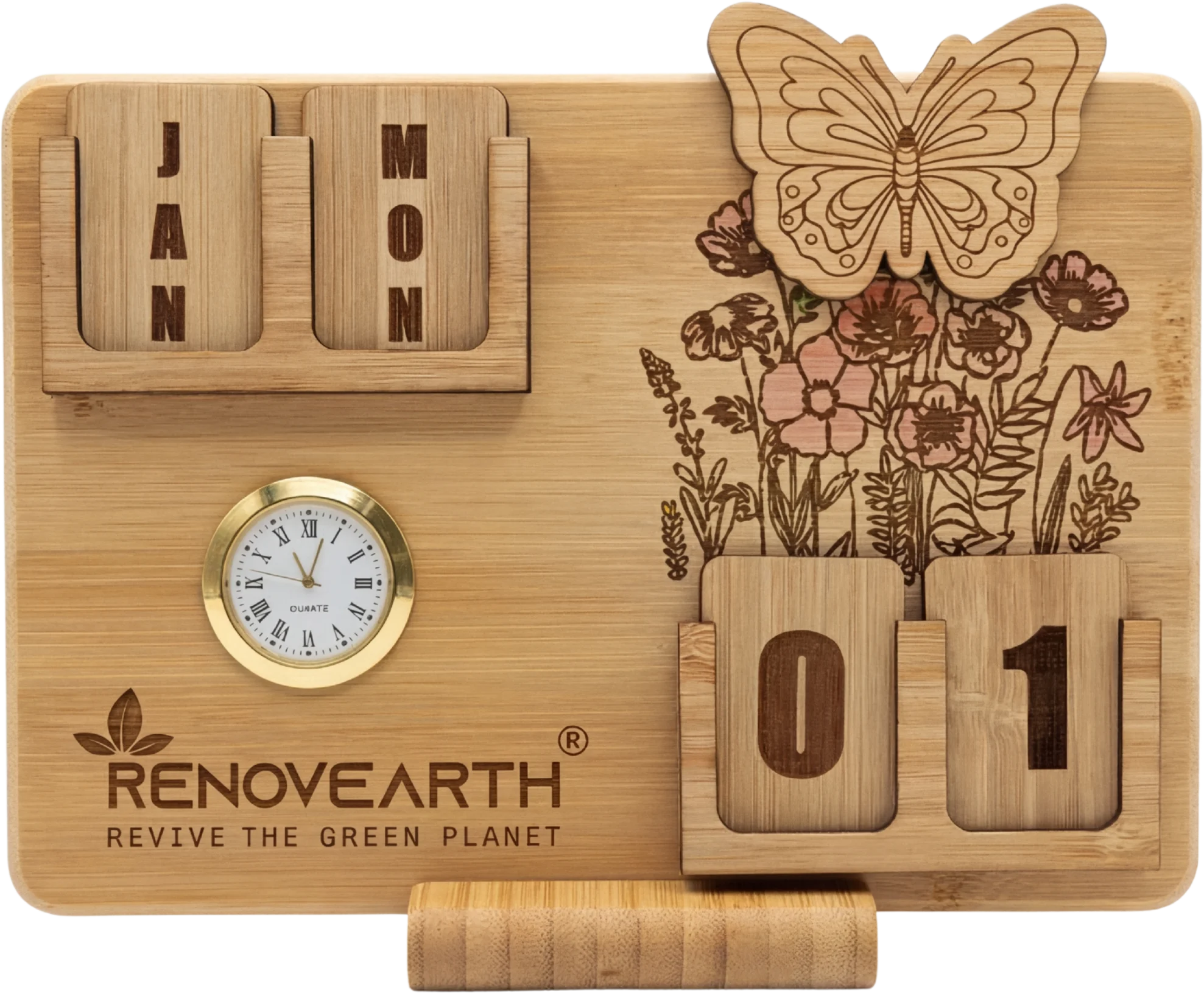 Bamboo Lifetime 3D Calendar with Watch