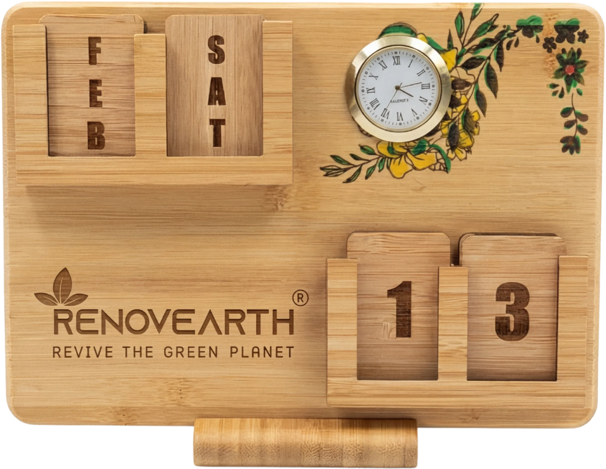 Bamboo Lifetime Calendar with Watch