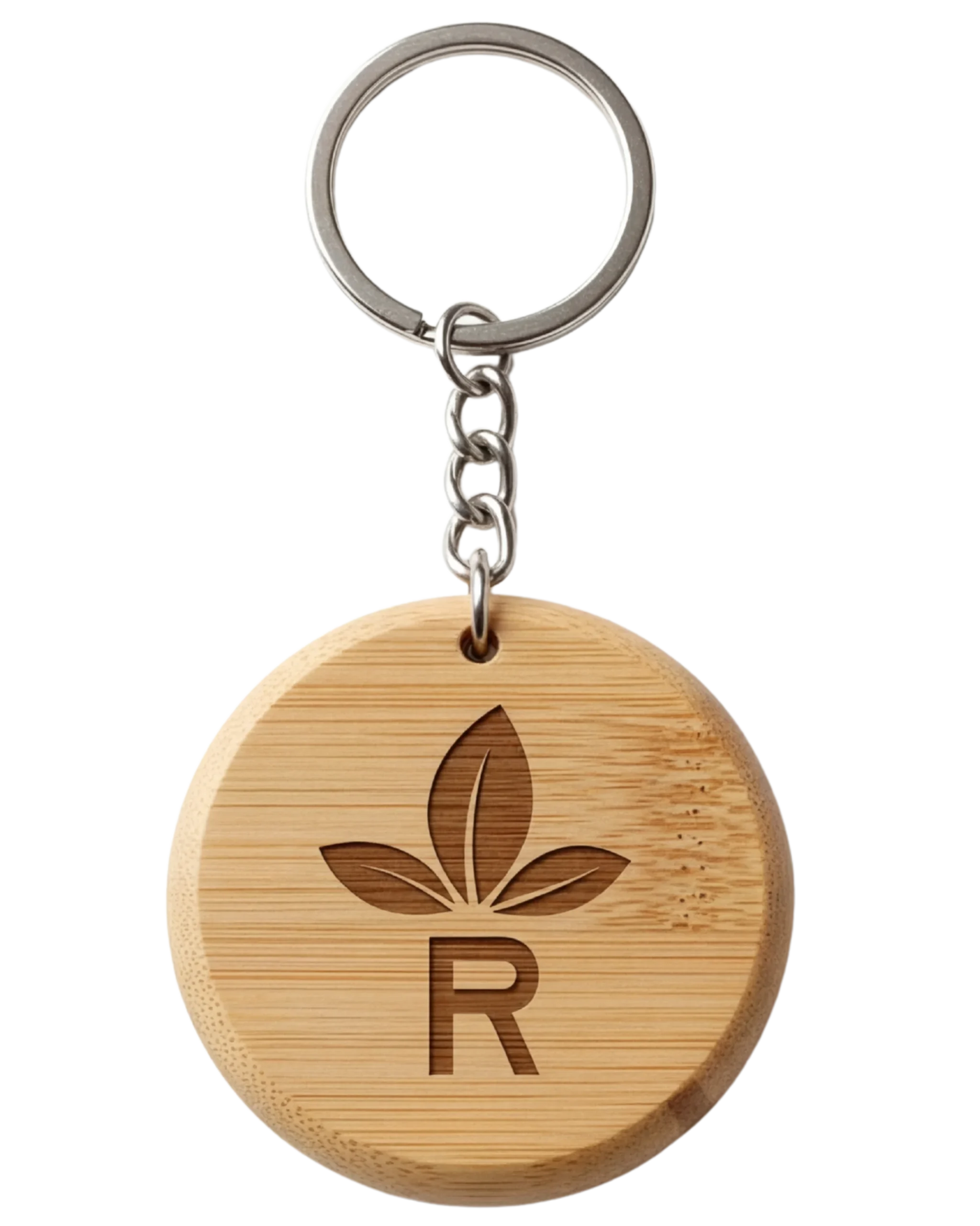 Bamboo Keychain Round