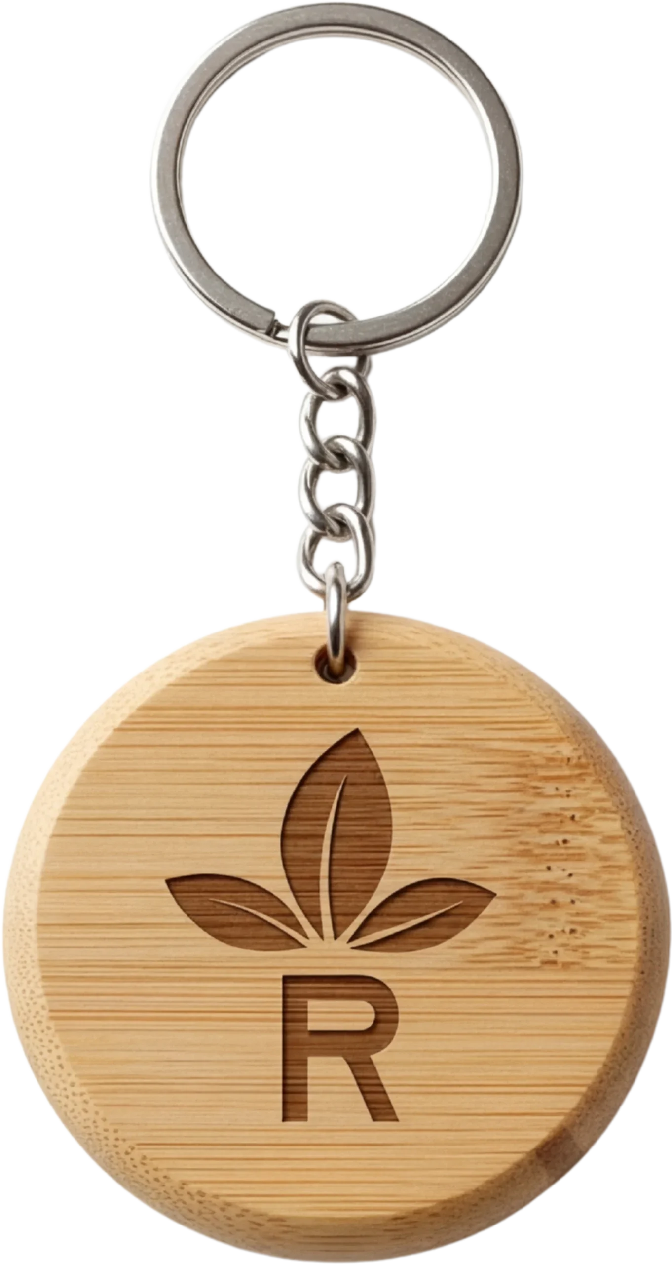 Bamboo Keychain Round