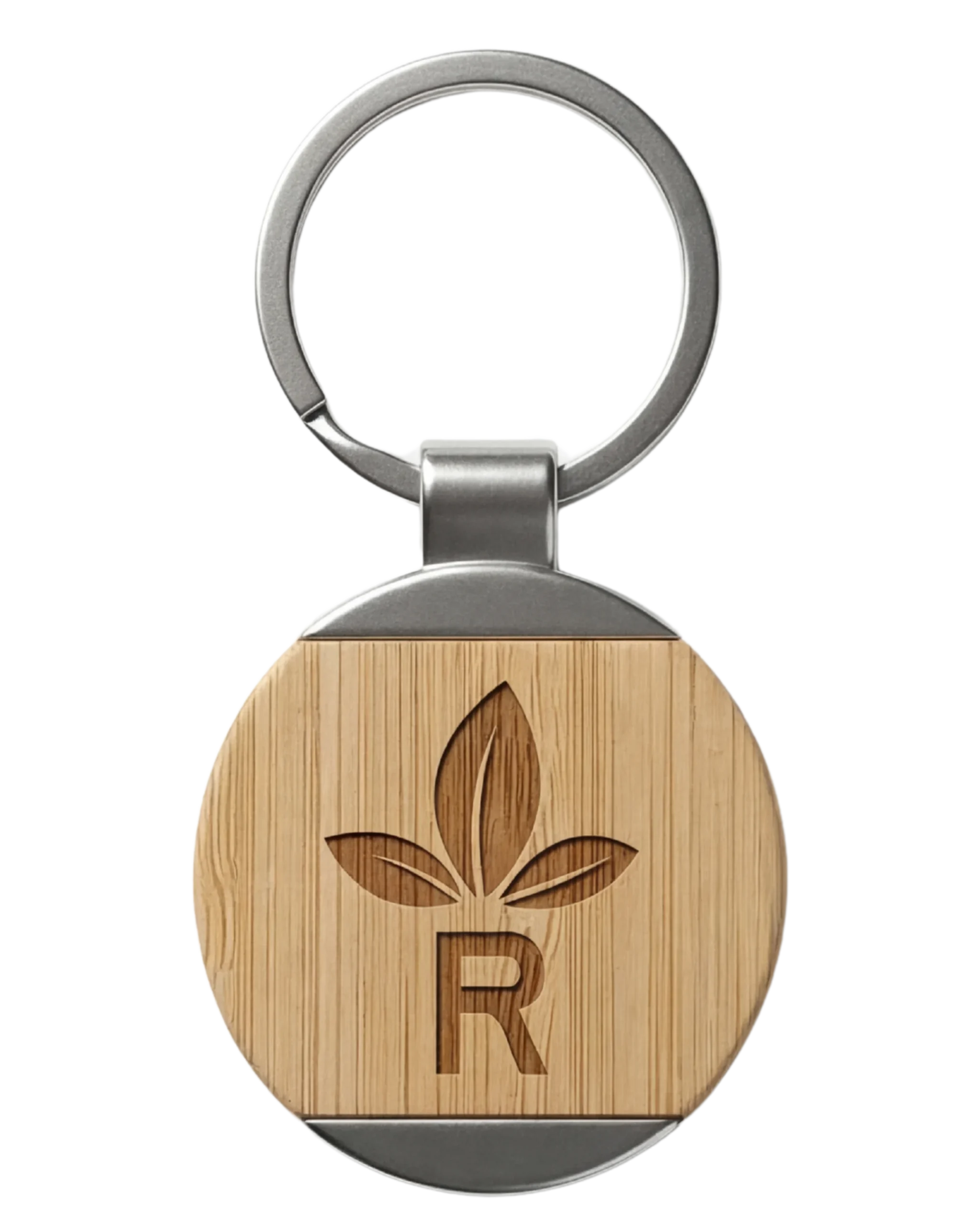 Bamboo Keychain Semi Circle