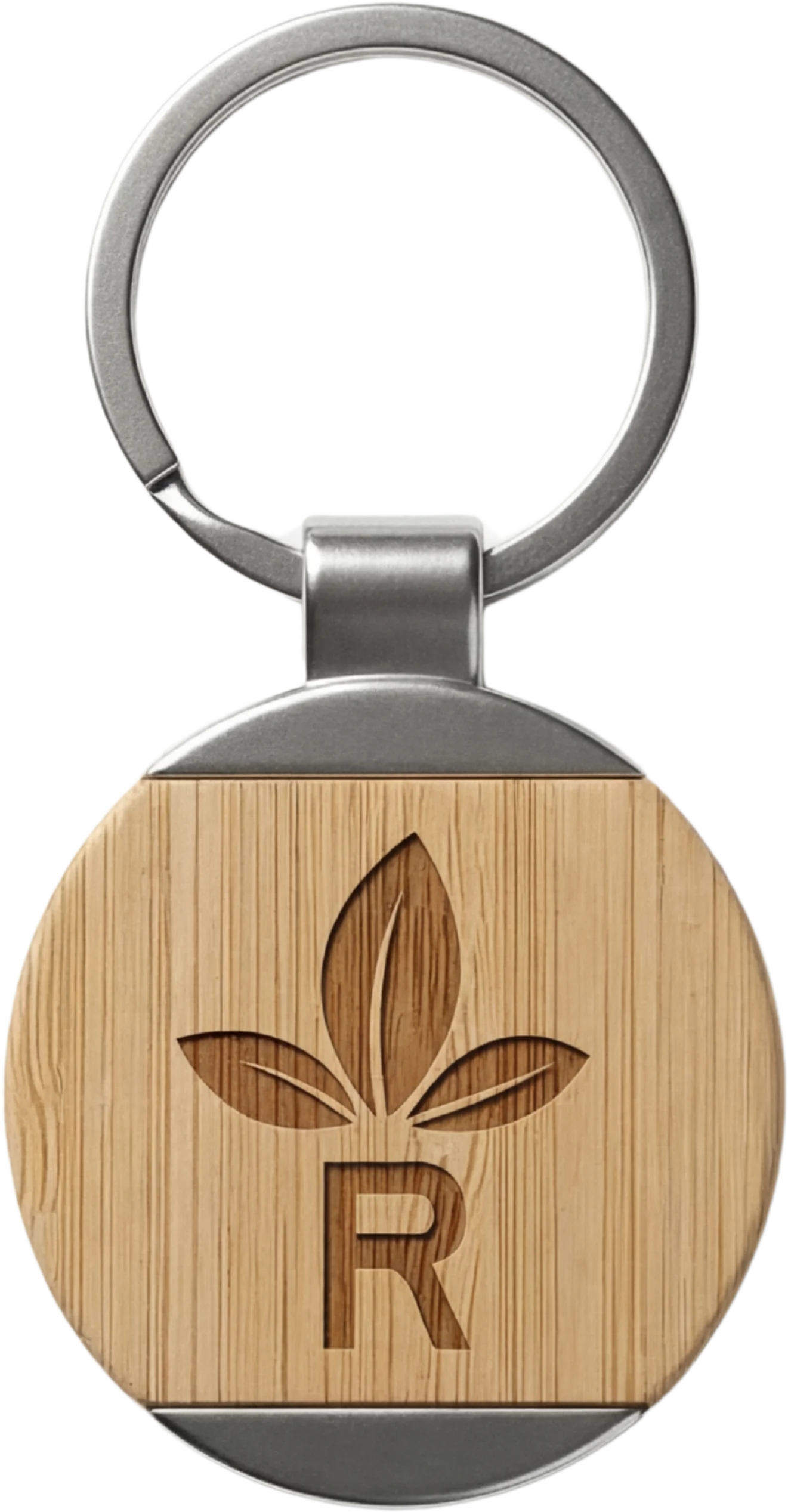 Bamboo Keychain Semi Circle