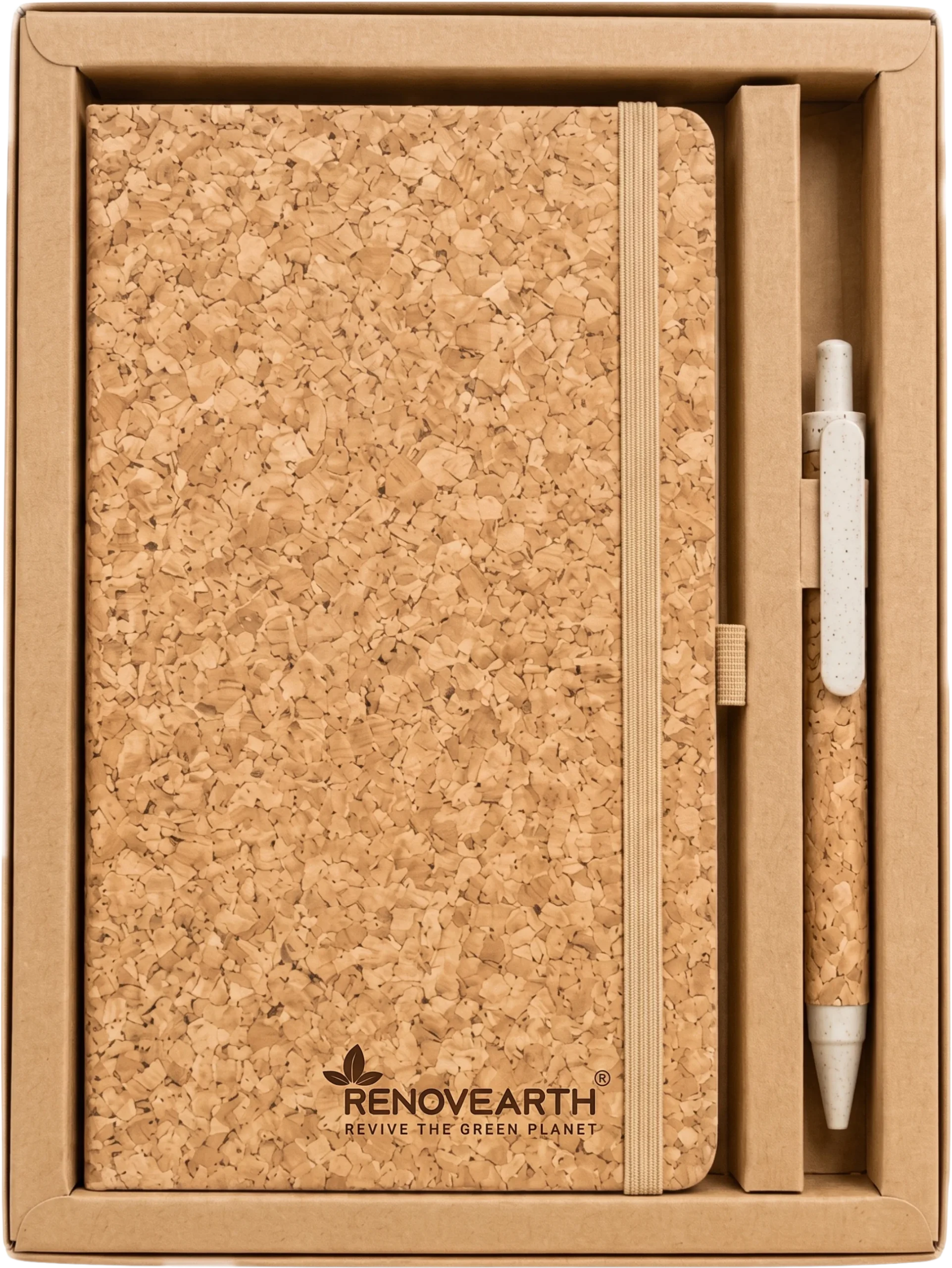 Cork Notebook with Pen Gift Combo